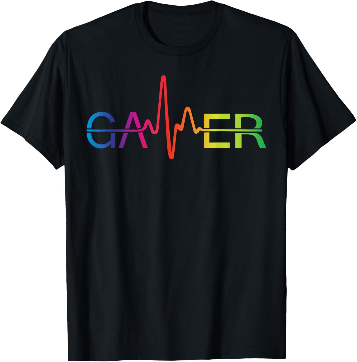Vintage Gamer Heartbeat Videospiele Gaming Jungen Teens T-Shirt - T-Shirt | Black