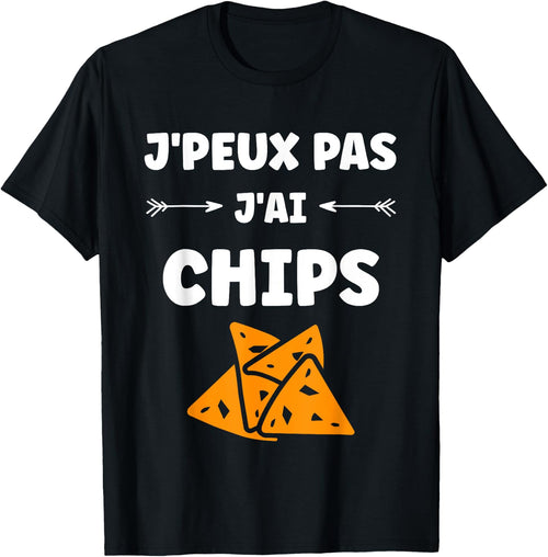 Humour Chips potato food J'peux pas j'ai chips , Black, S