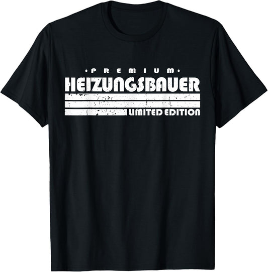 Men's Radiator Builder Limited Edition Funny Heating Construction , black T-Shirt - T-Shirt | Black