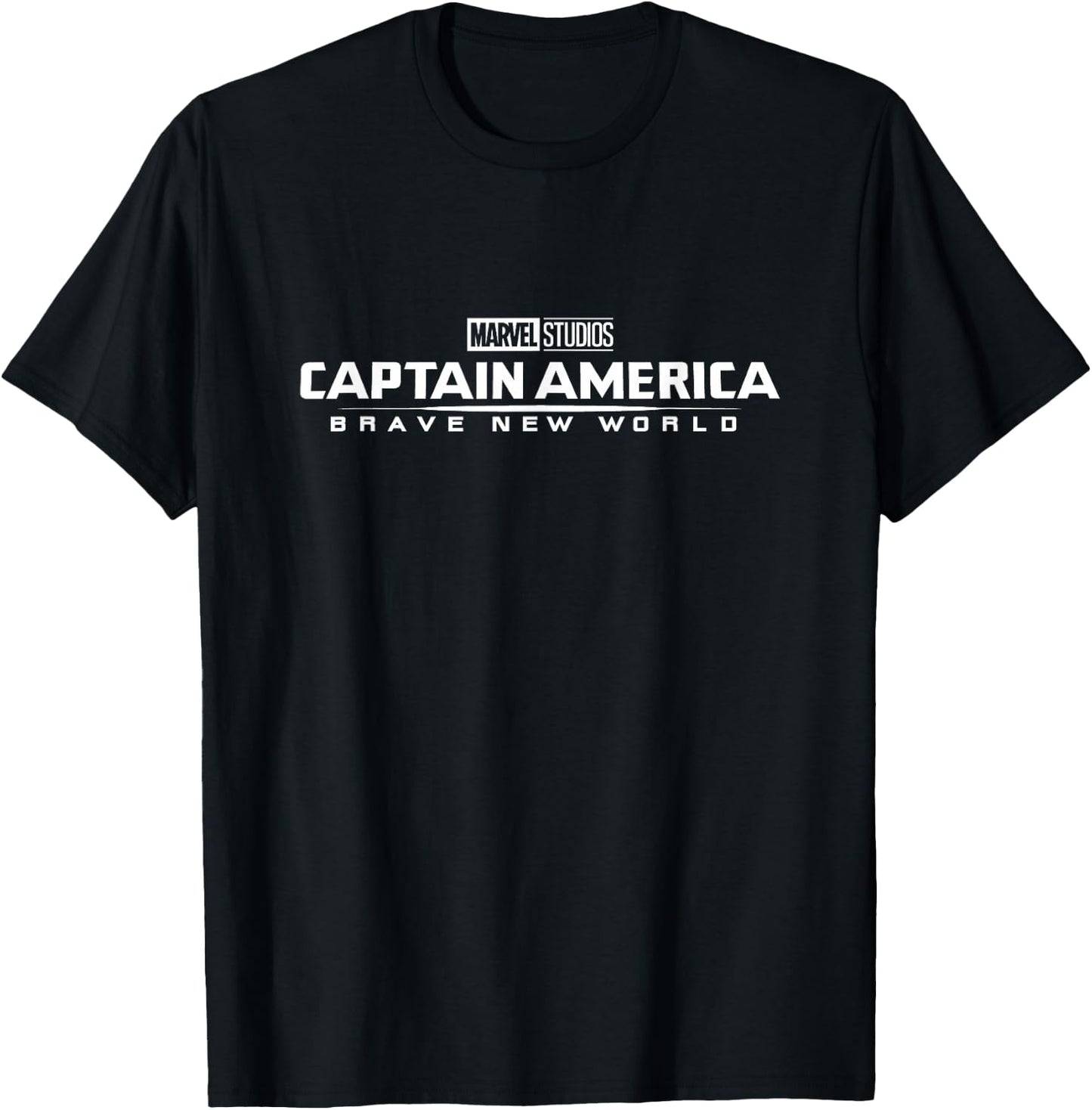 Marvel Captain America: Brave New World Movie Logo White T-Shirt - T-Shirt | Black