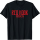 Red Hook Brooklyn Text Red Print T-Shirt - T-Shirt | Black