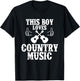Country This Boy Loves Country Music Western US Campfire T-Shirt - T-Shirt | Black