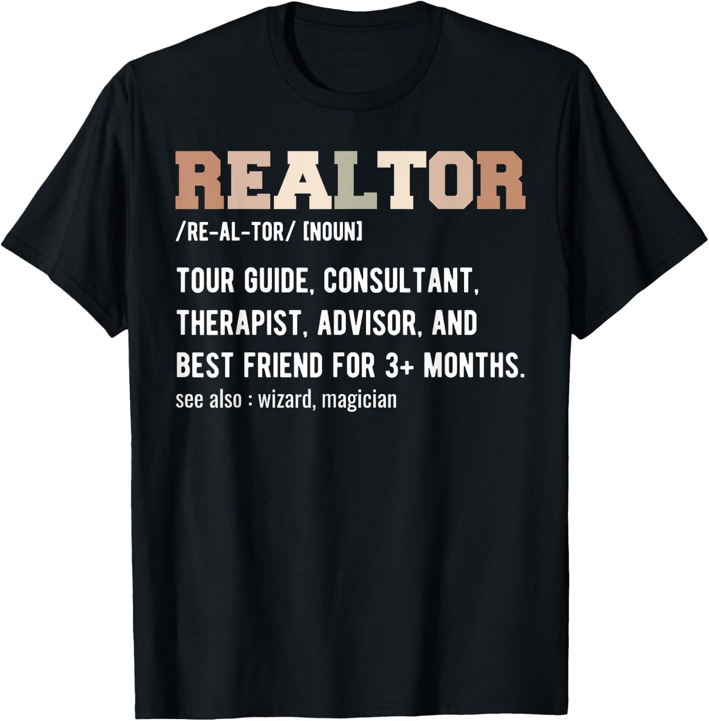 Funny Real Estate Agent Realtor Definition - Realtor T-Shirt - T-Shirt | Black