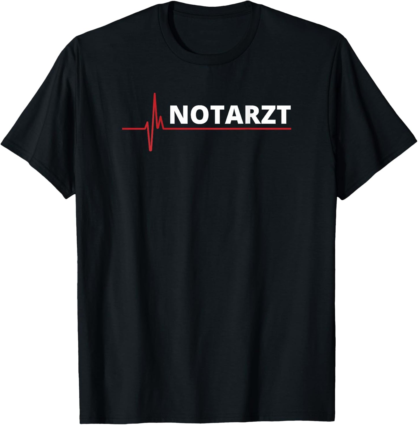 Emergency Doctor EKG Back Print Back Lettering Emergency Doctor T-Shirt - T-Shirt | Black