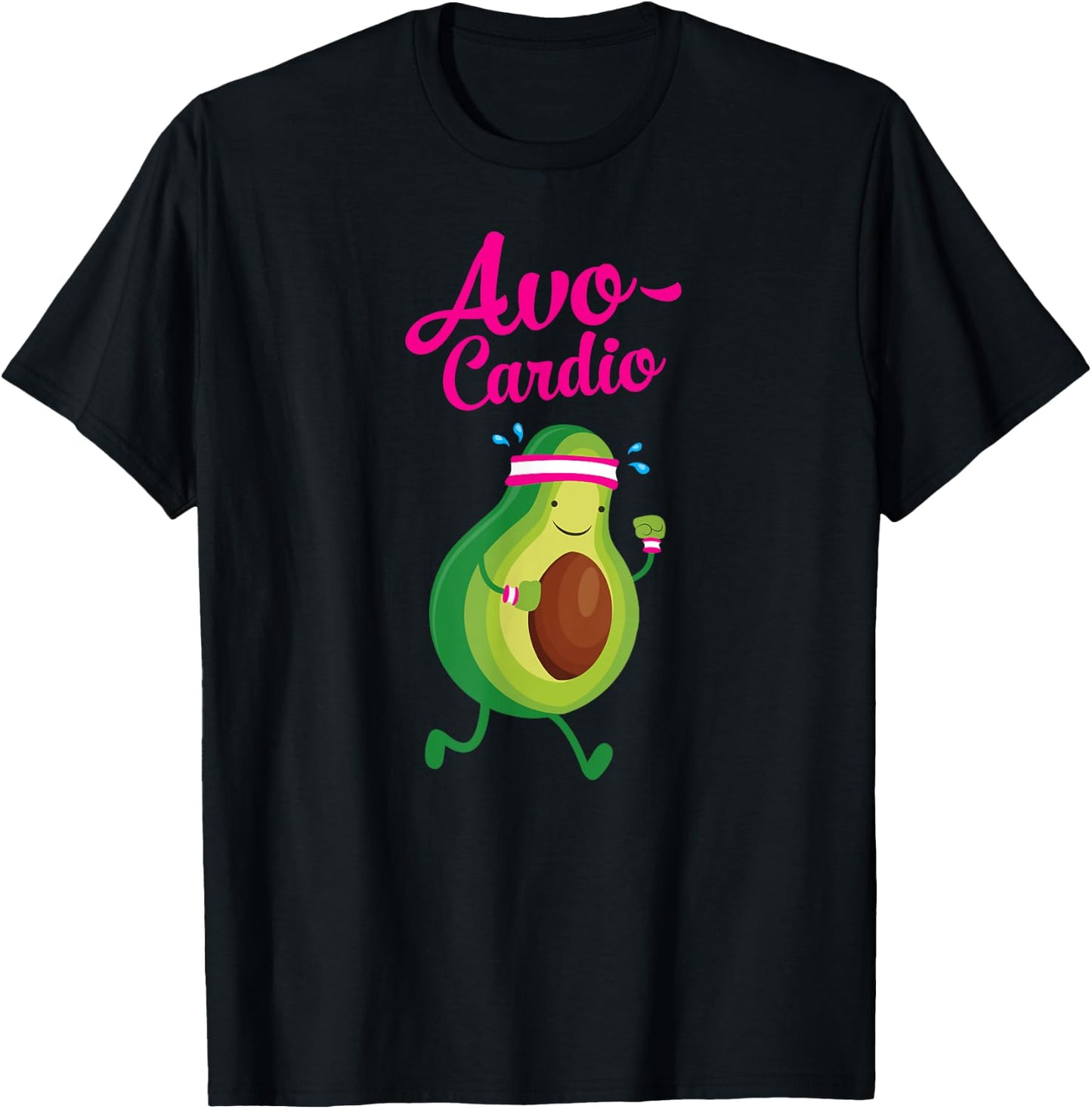 Avocardio Avocado Cardio Running Gym Pun Slogan T-Shirt - T-Shirt | Black