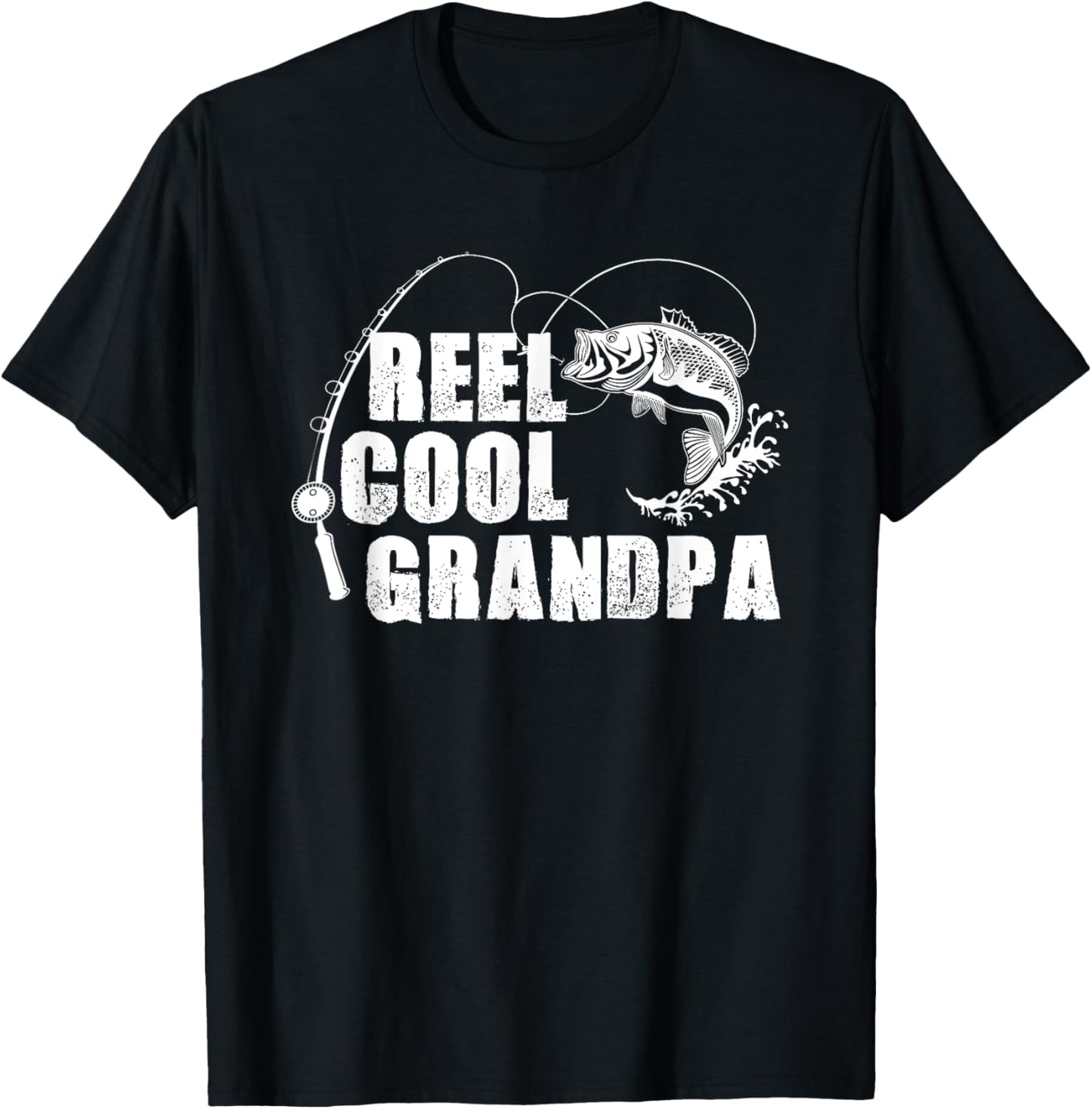 Reel Cool Grandpa - Fishing Gift Dad or Grandpa T-Shirt - T-Shirt | Black