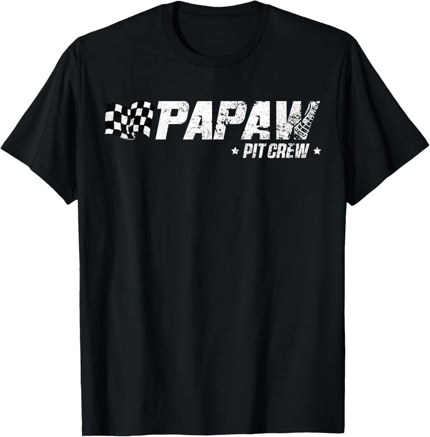 Papaw Pit Crew Race Car Birthday Family Racing T-Shirt - T-Shirt | Black