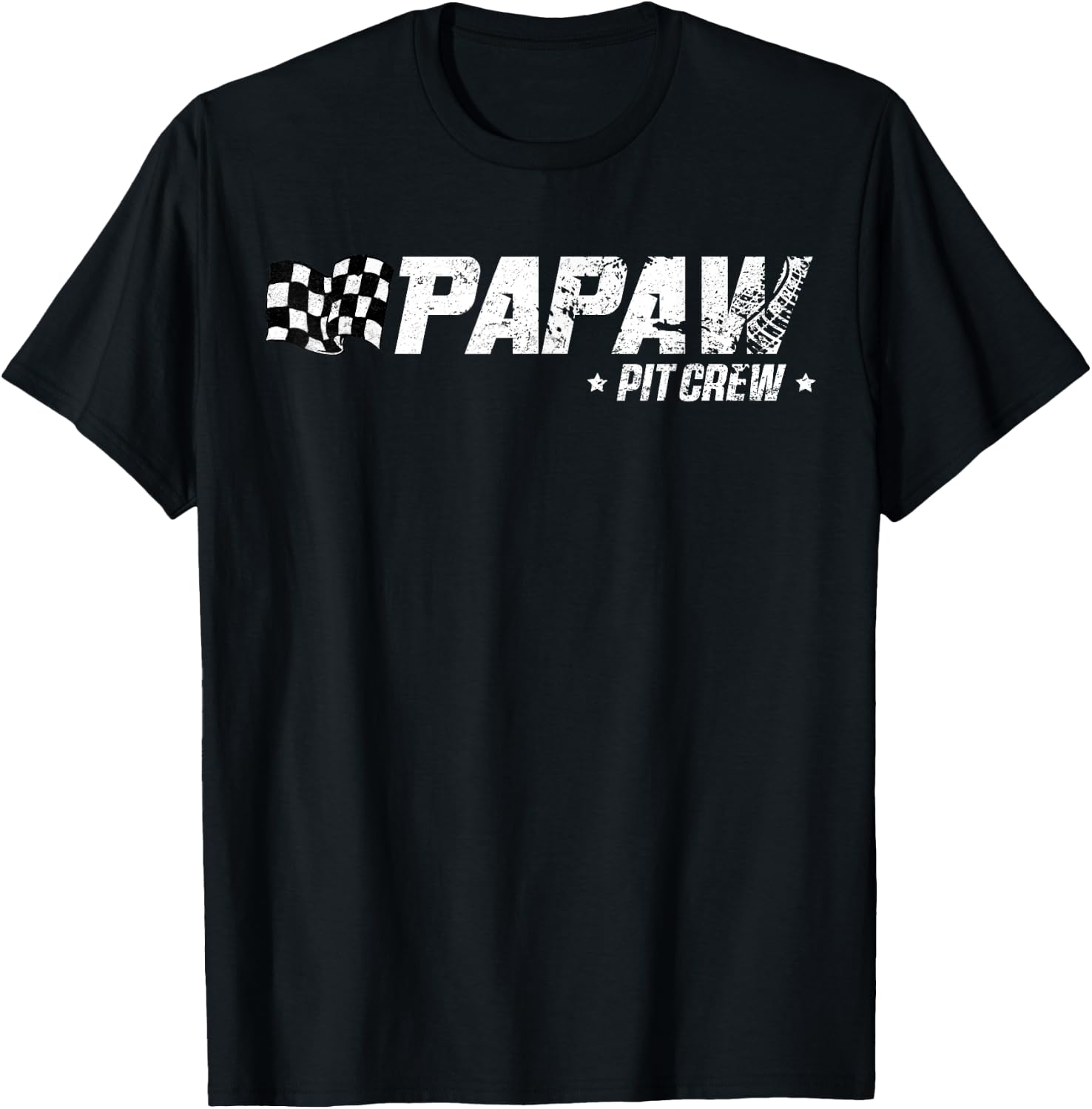 Papaw Pit Crew Race Car Birthday Family Racing T-Shirt - T-Shirt | Black