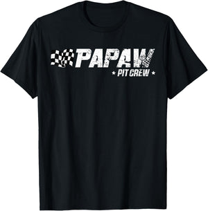 Papaw Pit Crew Race Car Birthday Family Racing T-Shirt - T-Shirt | Black