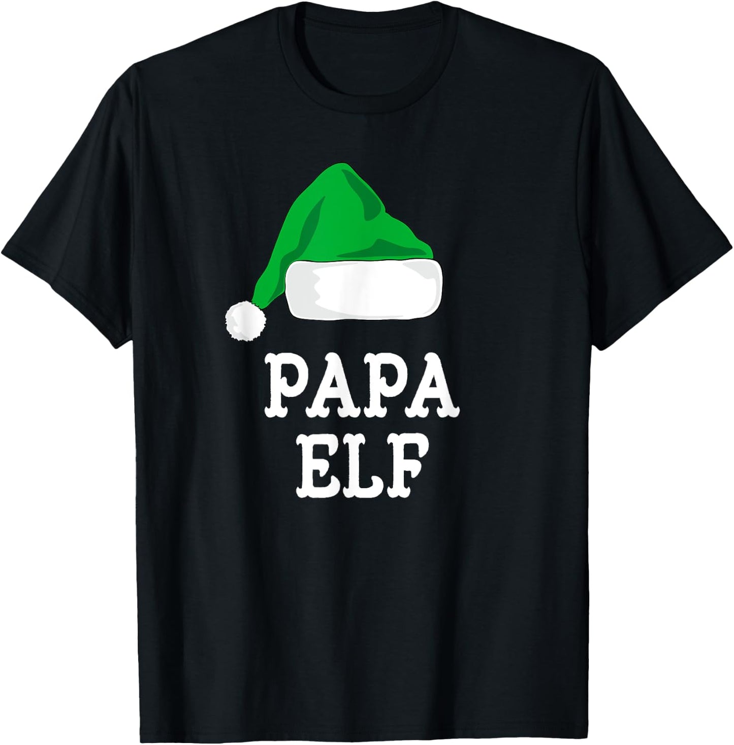 Family The Papa Elf Christmas Matching Pajama Funny Xmas T-Shirt - T-Shirt | Black