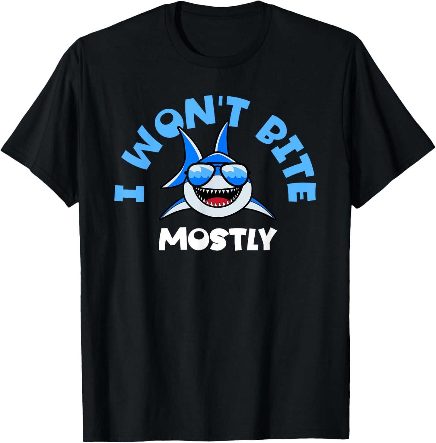 Shark Shirt Women - Funny I Won't Bite Mostly T-Shirt - T-Shirt | Black