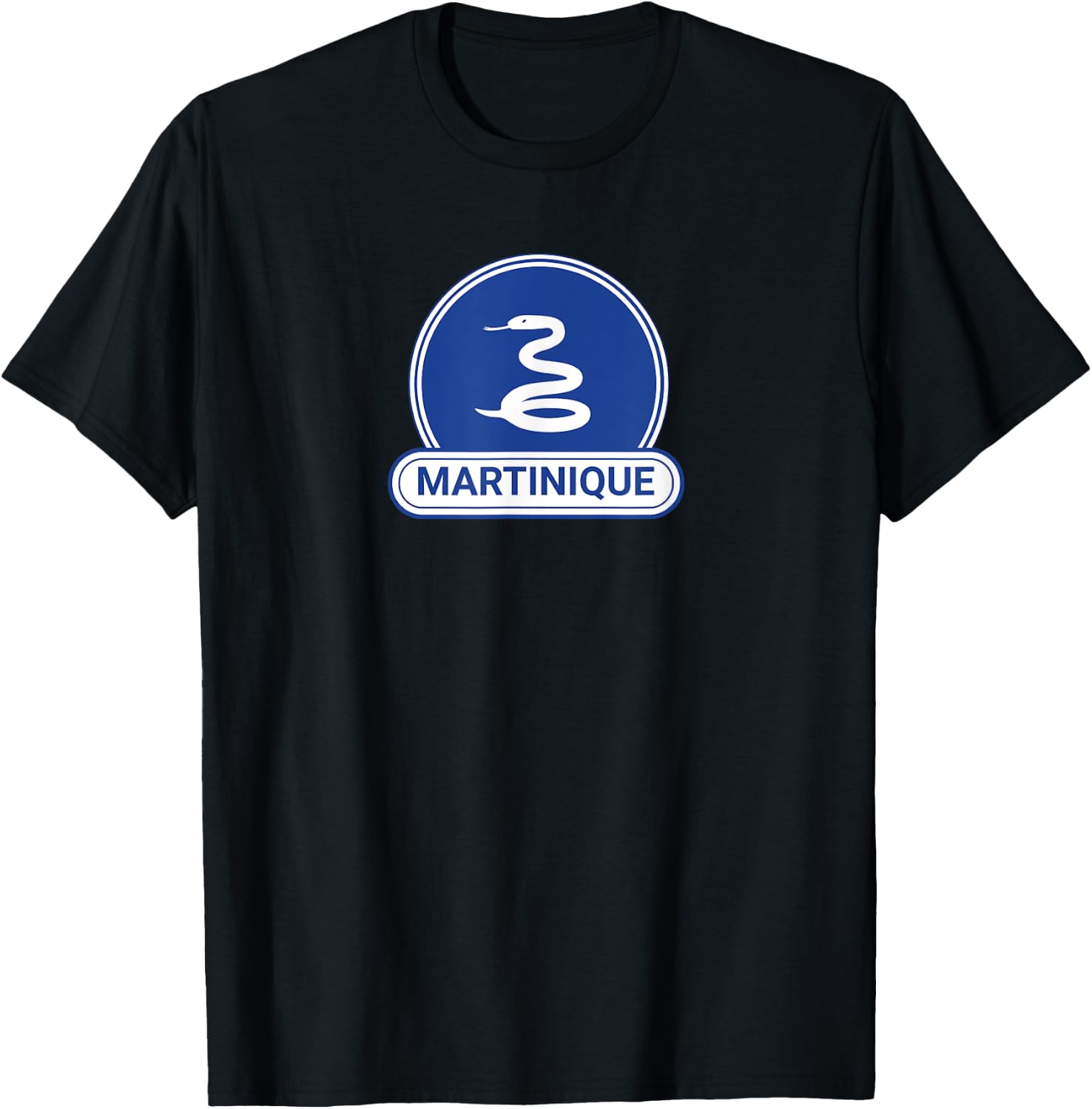 Martinique Country Badge - Snake Flag Martinique Flag T-Shirt - T-Shirt | Black