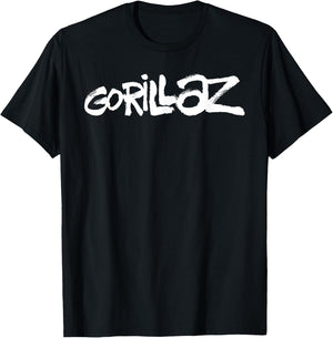 Gorillaz White Paint Brush Logo Small T-Shirt - T-Shirt | Black