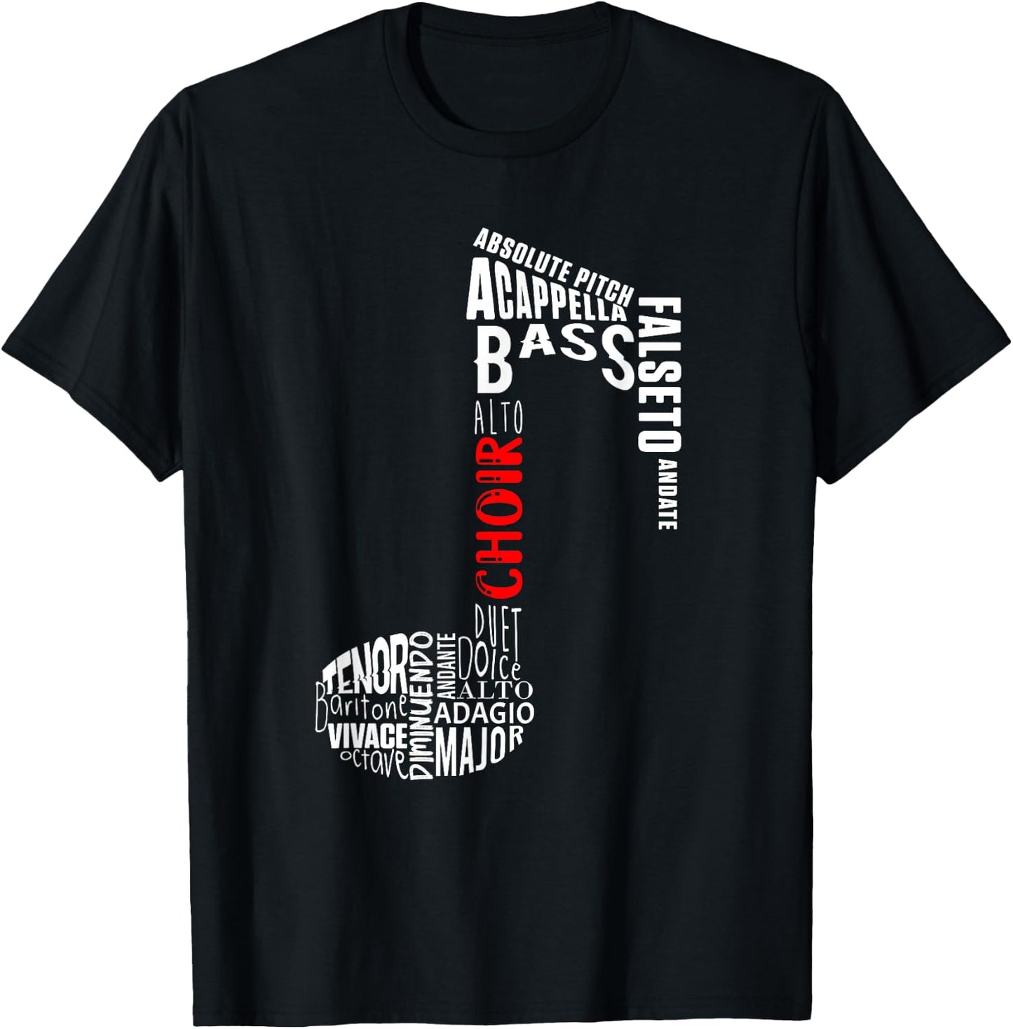 Musical Note Choir Music Singing Singer Viola Gift , Black, S T-Shirt - T-Shirt | Black