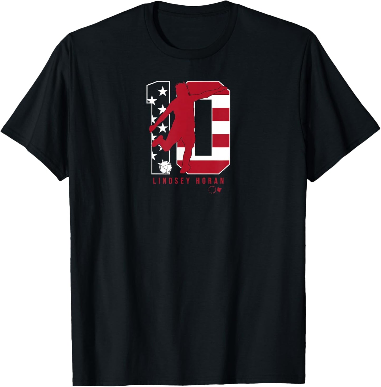 Lindsey Horan 10: USWNT Players Association - USA Soccer T-Shirt - T-Shirt | Black