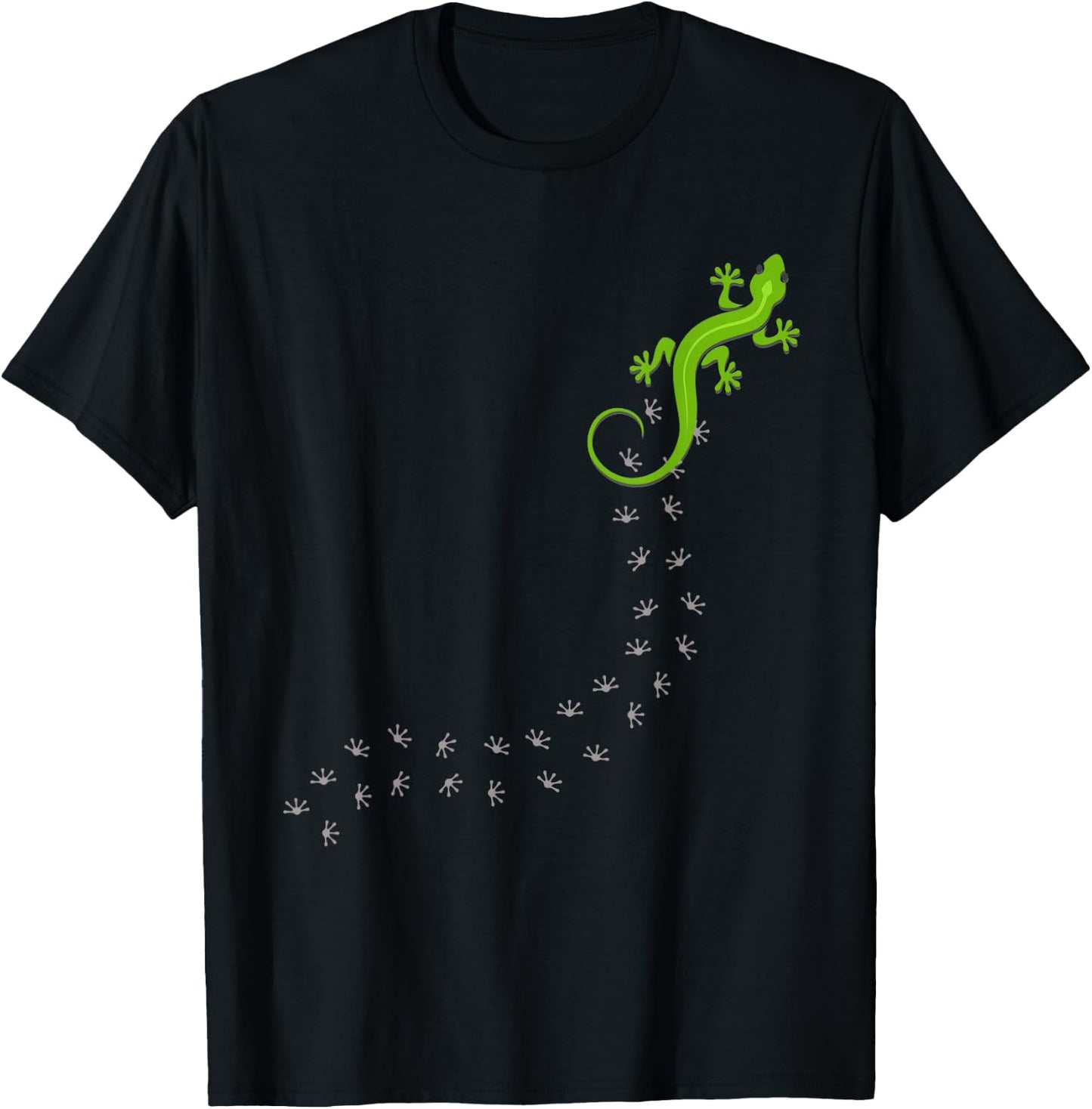 Funny Lizard Climbing Foot Tracks Reptile Lover T-Shirt - T-Shirt | Black