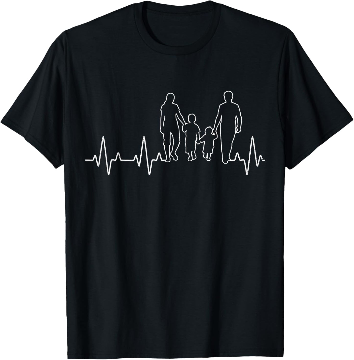 Familie Liebe Herzklopfen Mama Papa 2 Children's T-Shirt - T-Shirt | Black
