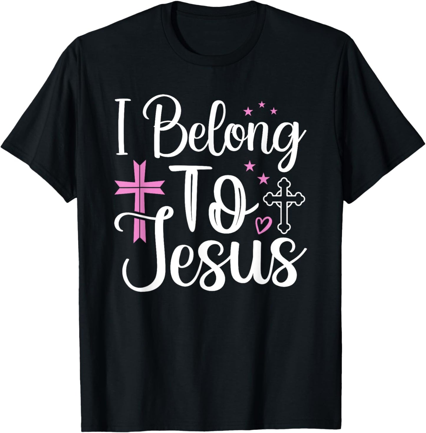 God Faith Cross Christians I Belong To Jesus T-Shirt - T-Shirt | Black