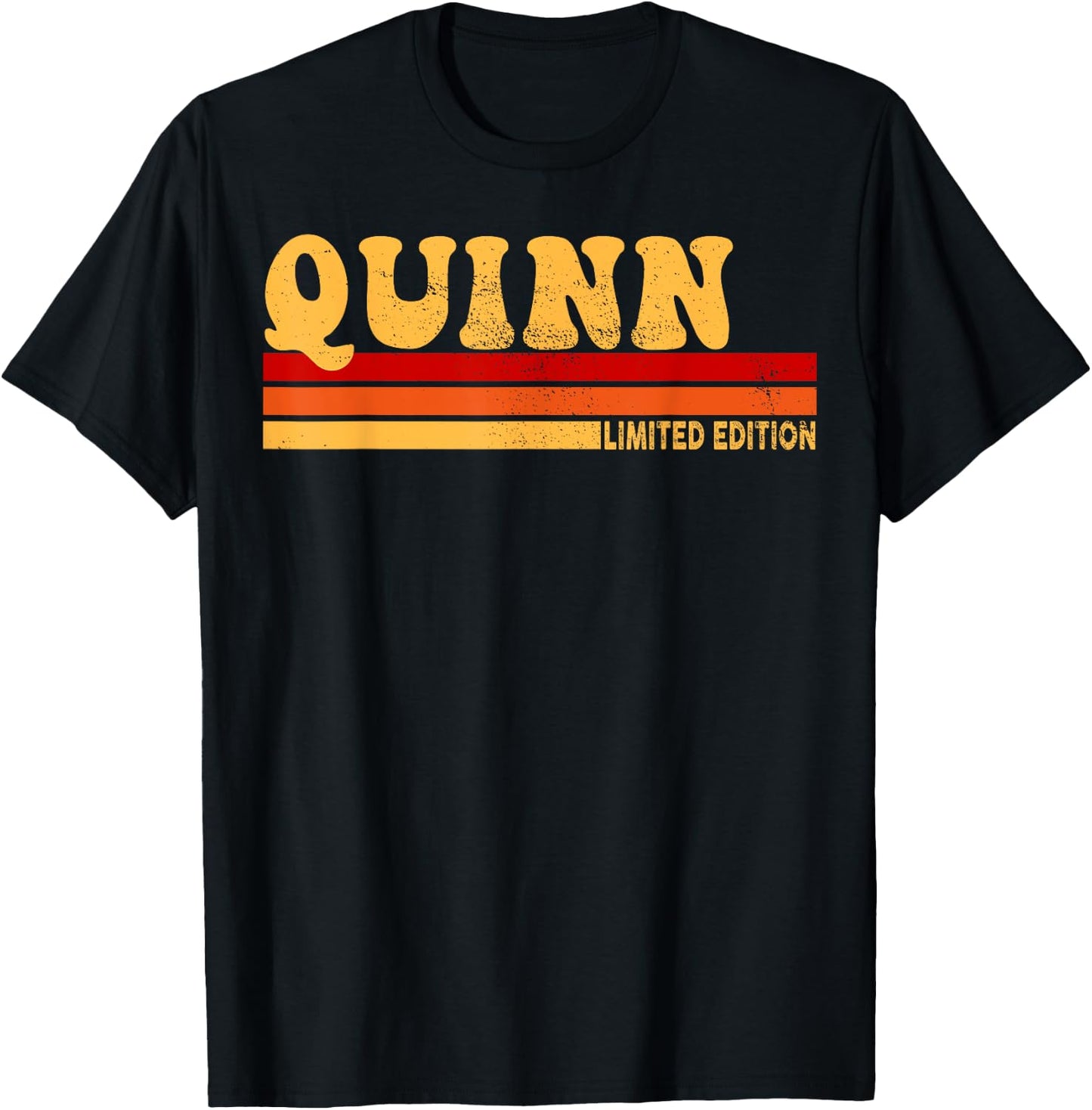 LUXETHREADS Quinn Name Personalized Cute Idea Women Vintage Quinn , Small, Black T-Shirt - T-Shirt | Black