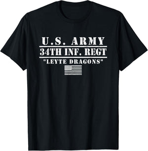 Us Army 34th Infantry Regiment 34th Inf Regt Leyte Dragons T-Shirt - T-Shirt | Black