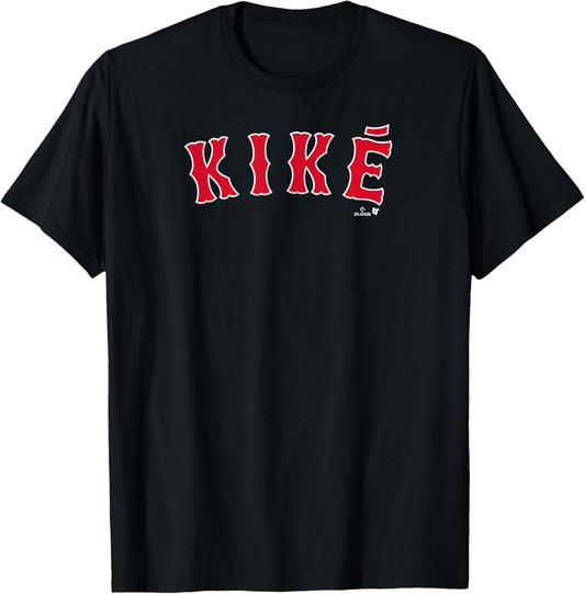Kike Hernandez: Boston Text - Boston Baseball T-Shirt - T-Shirt | Black