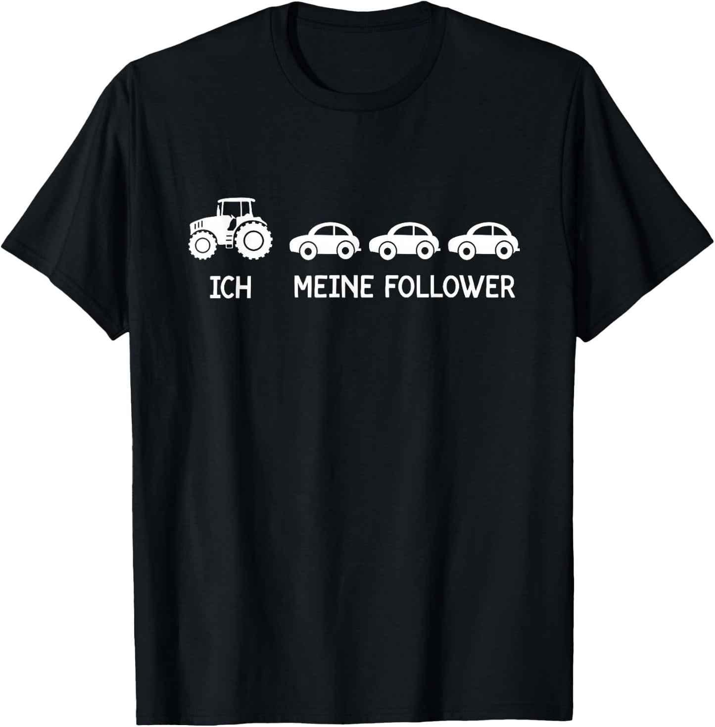Funny Farmer Tractor with German Text, black T-Shirt - T-Shirt | Black