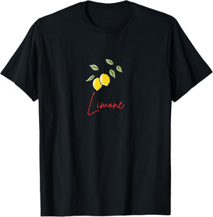 Limone Zitronen Design, Illustration Sommer Obst Motiv T-Shirt - T-Shirt | Black