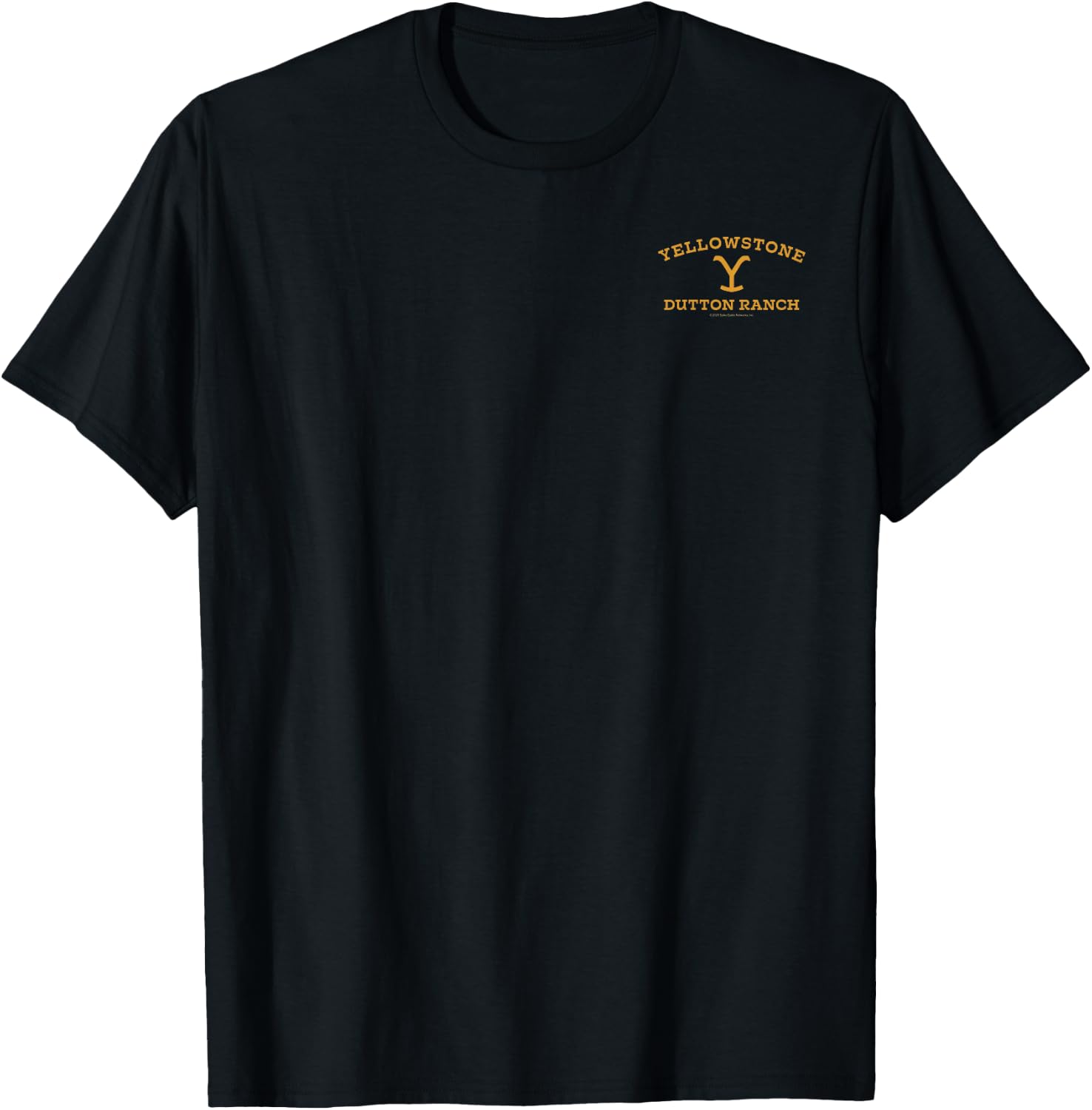 Yellowstone Dutton Ranch Gold Pocket Logo , black T-Shirt - T-Shirt | Black