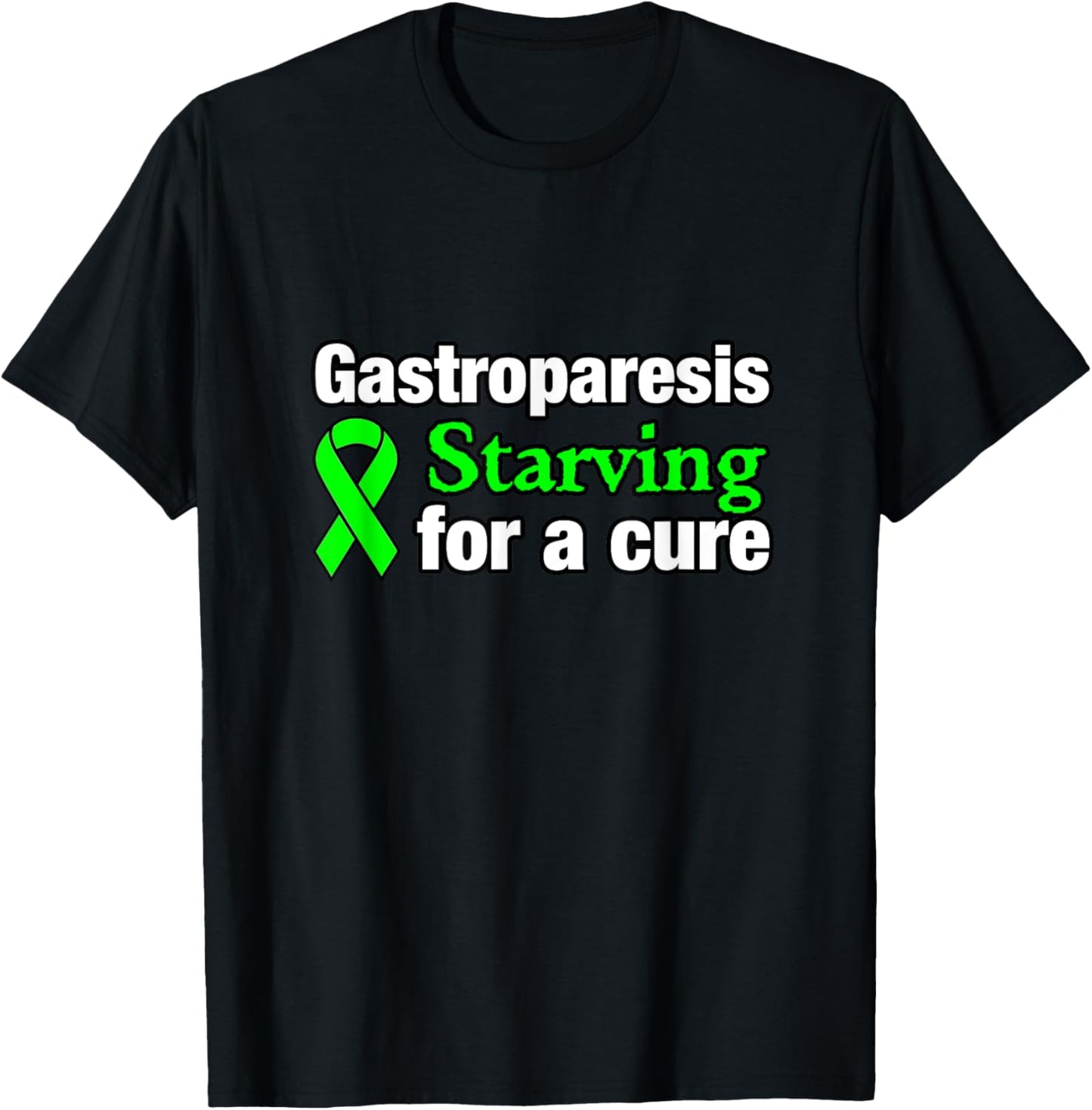 Gastroparesis Starving for a Cure Shirt Awareness Ribbon T-Shirt - T-Shirt | Black