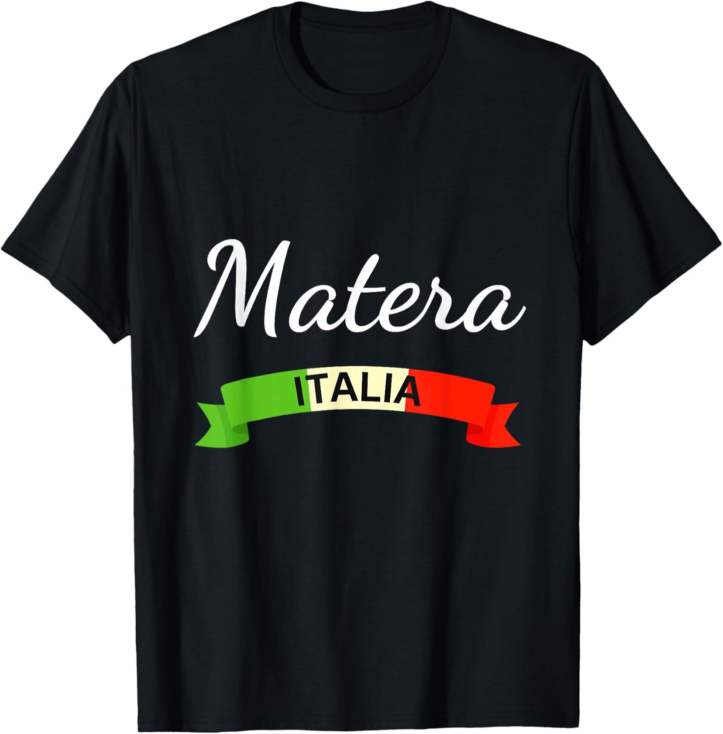 Matera Italy Flag Italia Souvenir Matching Italian T-Shirt - T-Shirt | Black