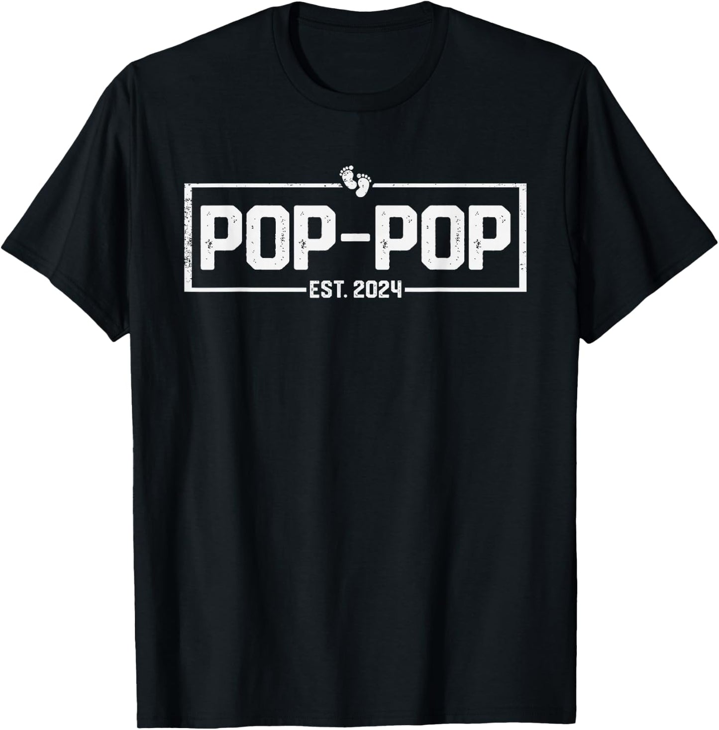 Pop-Pop Est. 2024 Pop-Pop 2024 Logo New Grandpa Fathers Day T-Shirt - T-Shirt | Black