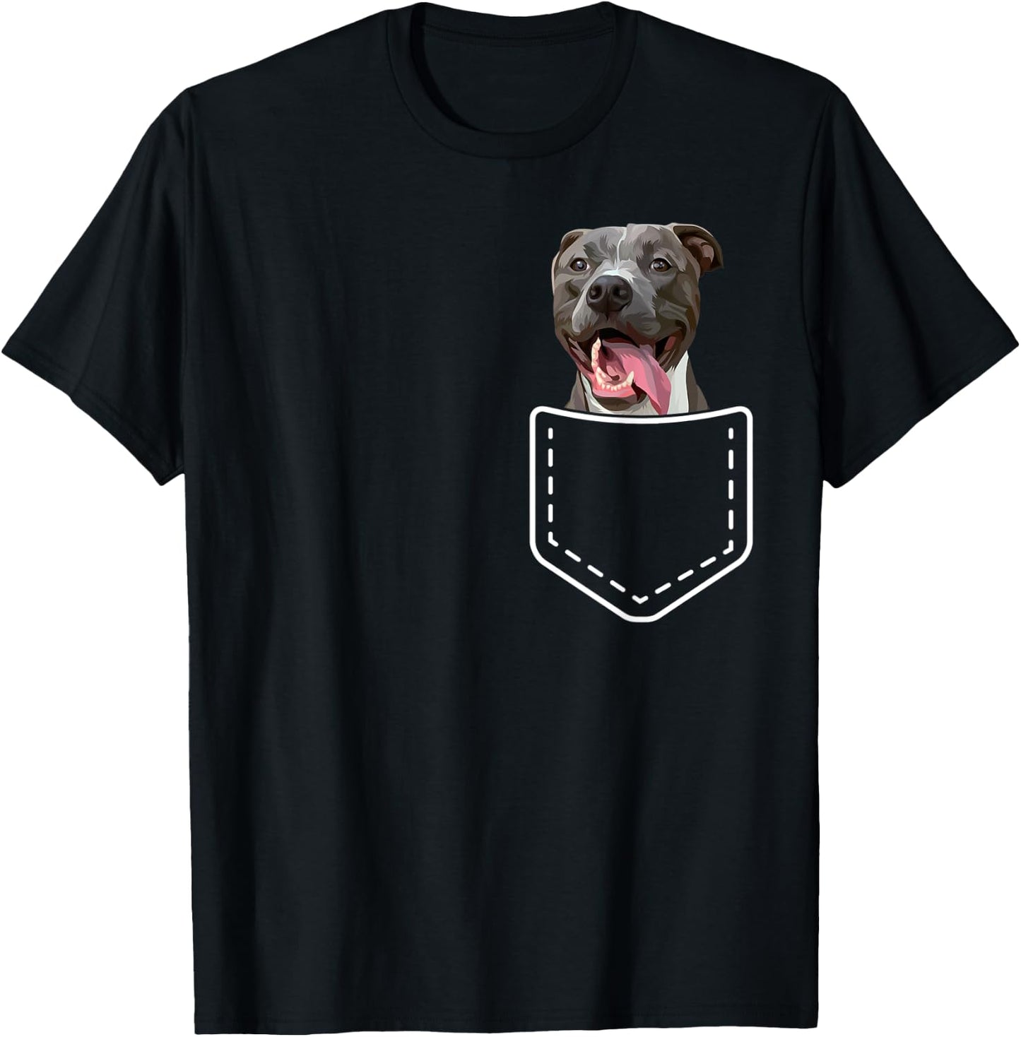 Funny Pitbull Inside Pocket Pittie Dog Lover Men Women Kids T-Shirt - T-Shirt | Black
