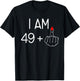 Ladies I Am 49 Plus 1 Middle Finger 50th Birthday , black T-Shirt - T-Shirt | Black