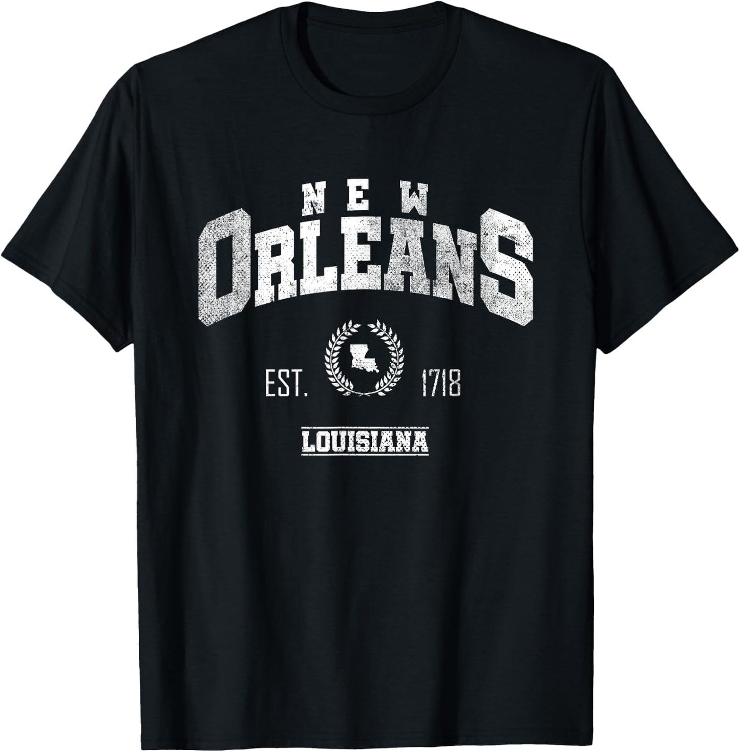 New Orleans LA | Louisiana | Vintage Throwback T-Shirt - T-Shirt | Black