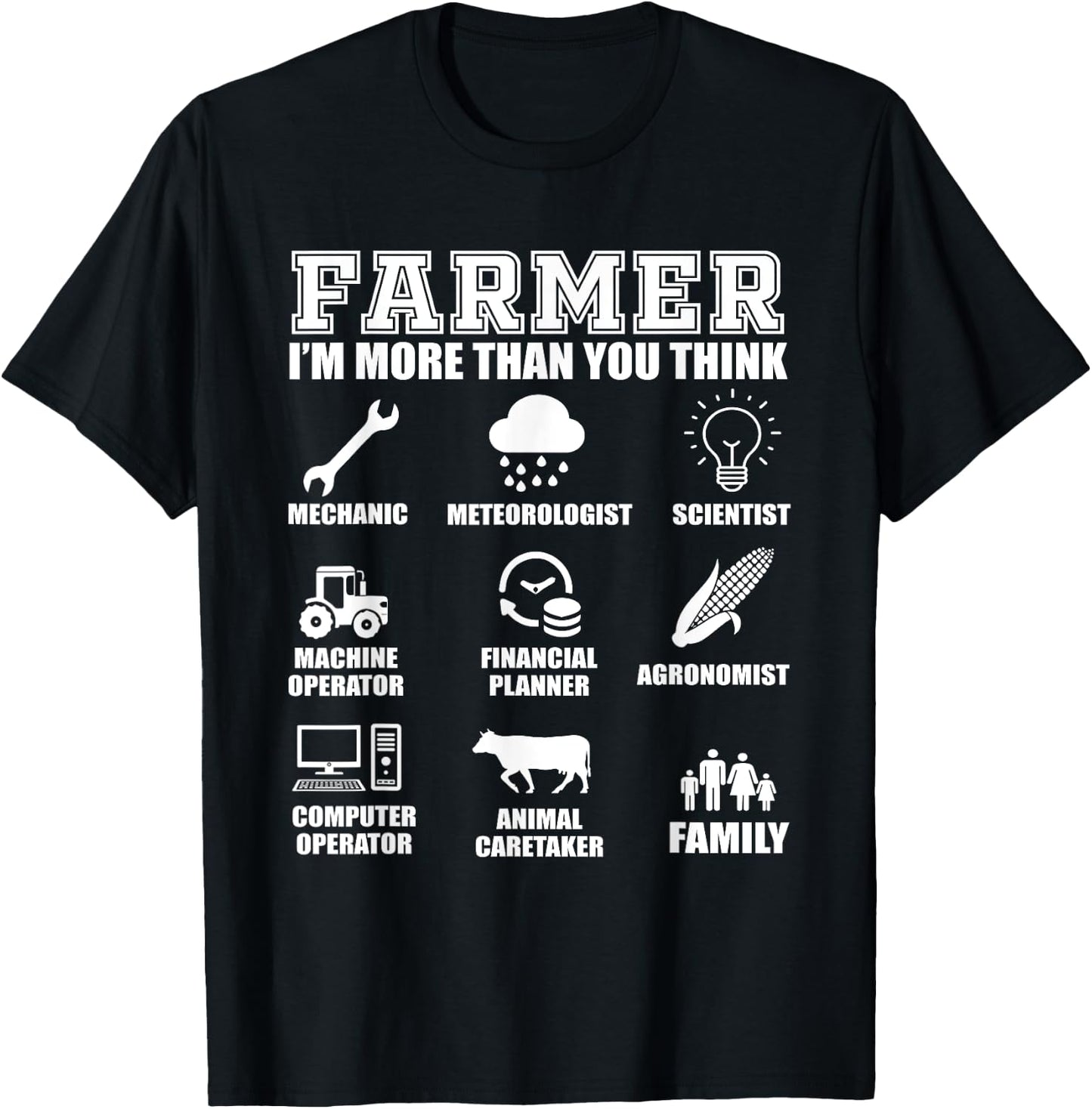 Great Farmer Gift Tractor Farm Cattle Arable Farming T-Shirt - T-Shirt | Black