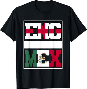 Half English half Mexican Mix Heritage England Mexico Roots T-Shirt - T-Shirt | Black