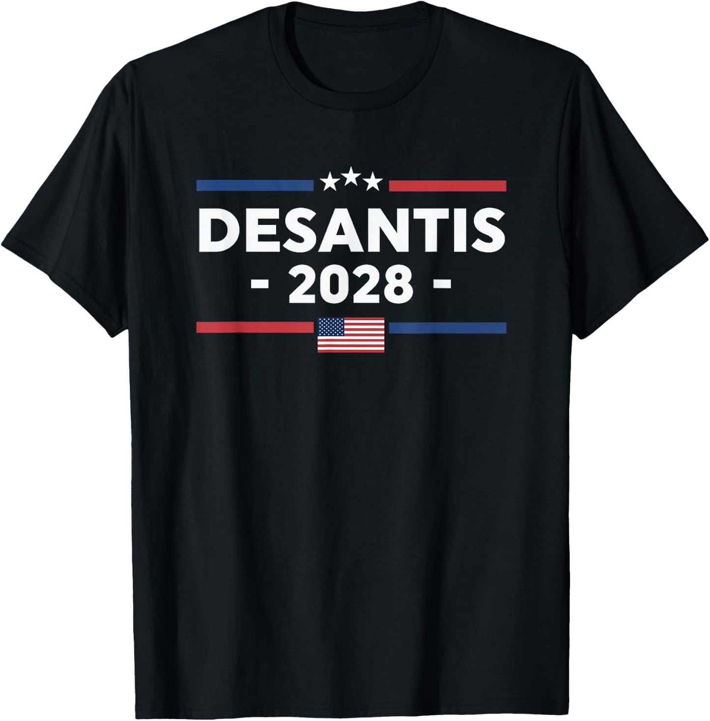 Desantis 2028 Ron Desantis 2028 President Election US Flag T-Shirt - T-Shirt | Black