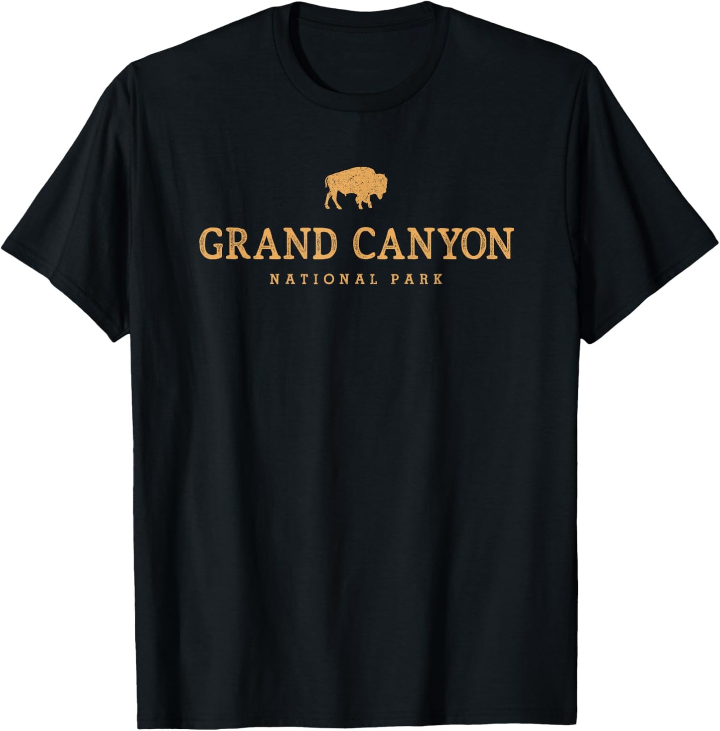 Grand Canyon National Park Arizona Bison Buffalo Graphic T-Shirt - T-Shirt | Black