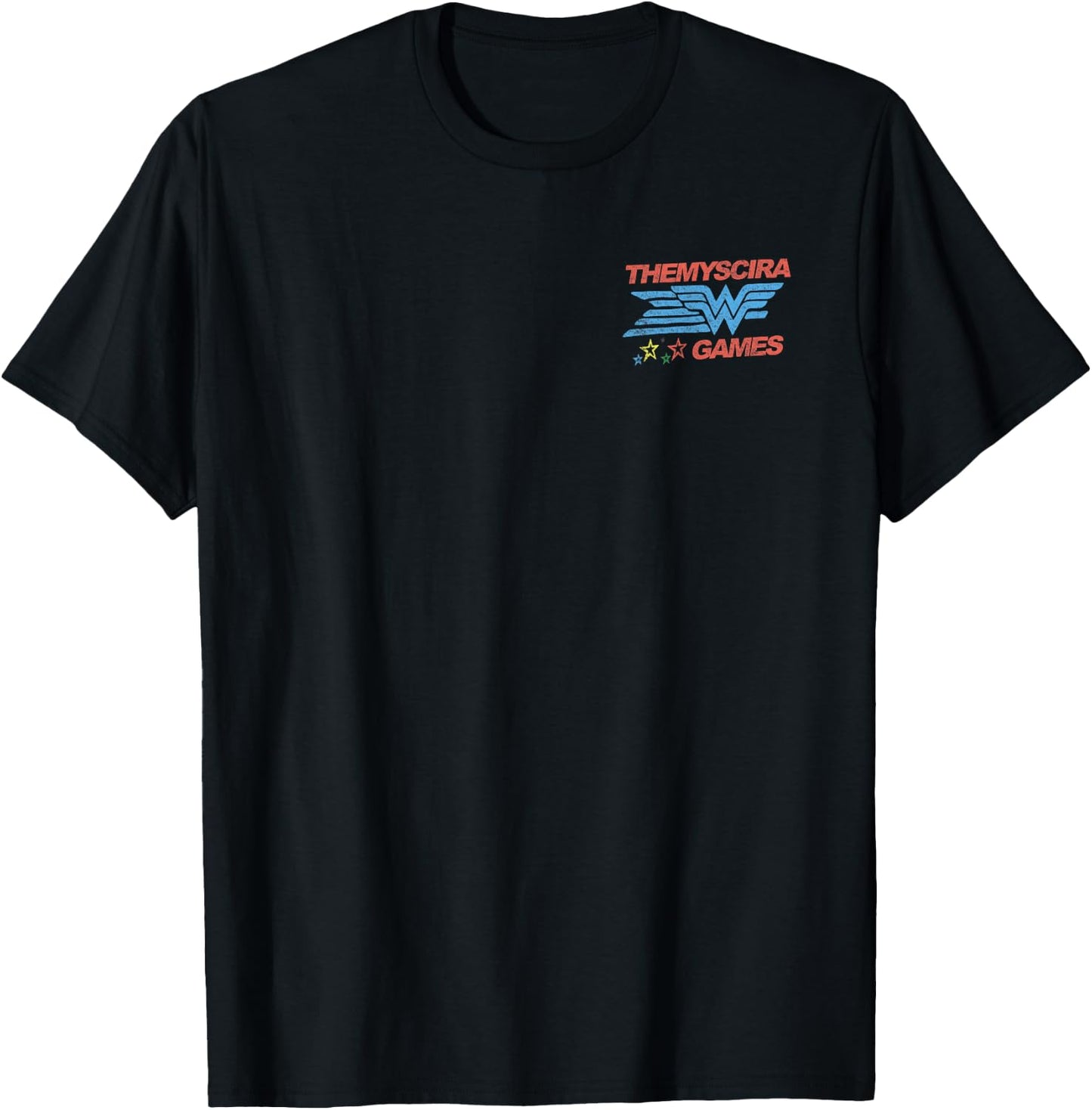 DC Comics Wonder Woman Themyscira Games Retro Front & Back T-Shirt - T-Shirt | Black