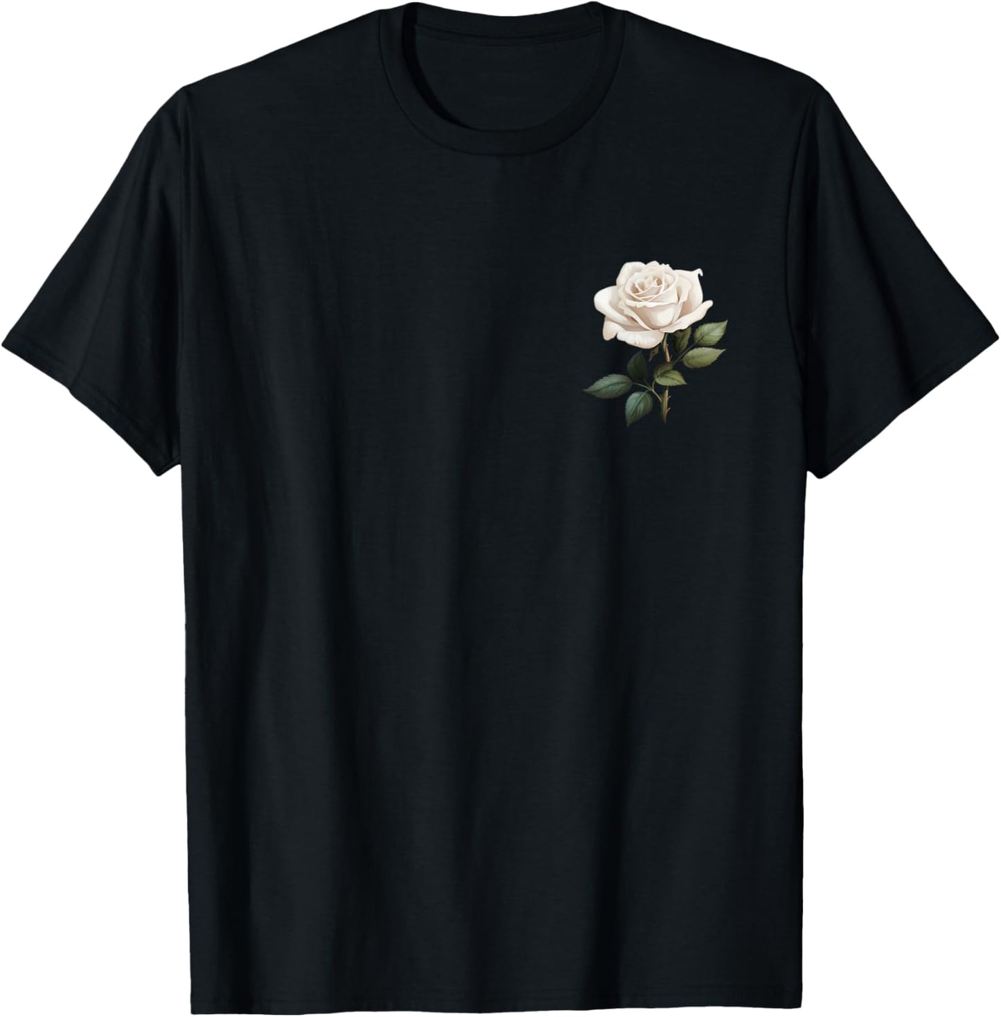 White Rose Graphic T-Shirt - T-Shirt | Black