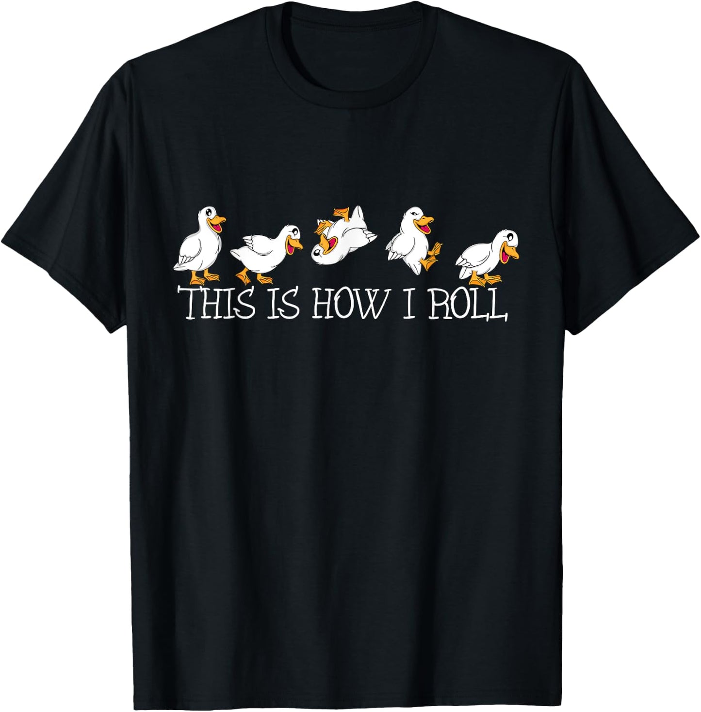 Duck Lover kids This Is How I Roll Cute Ducks T-Shirt - T-Shirt | Black