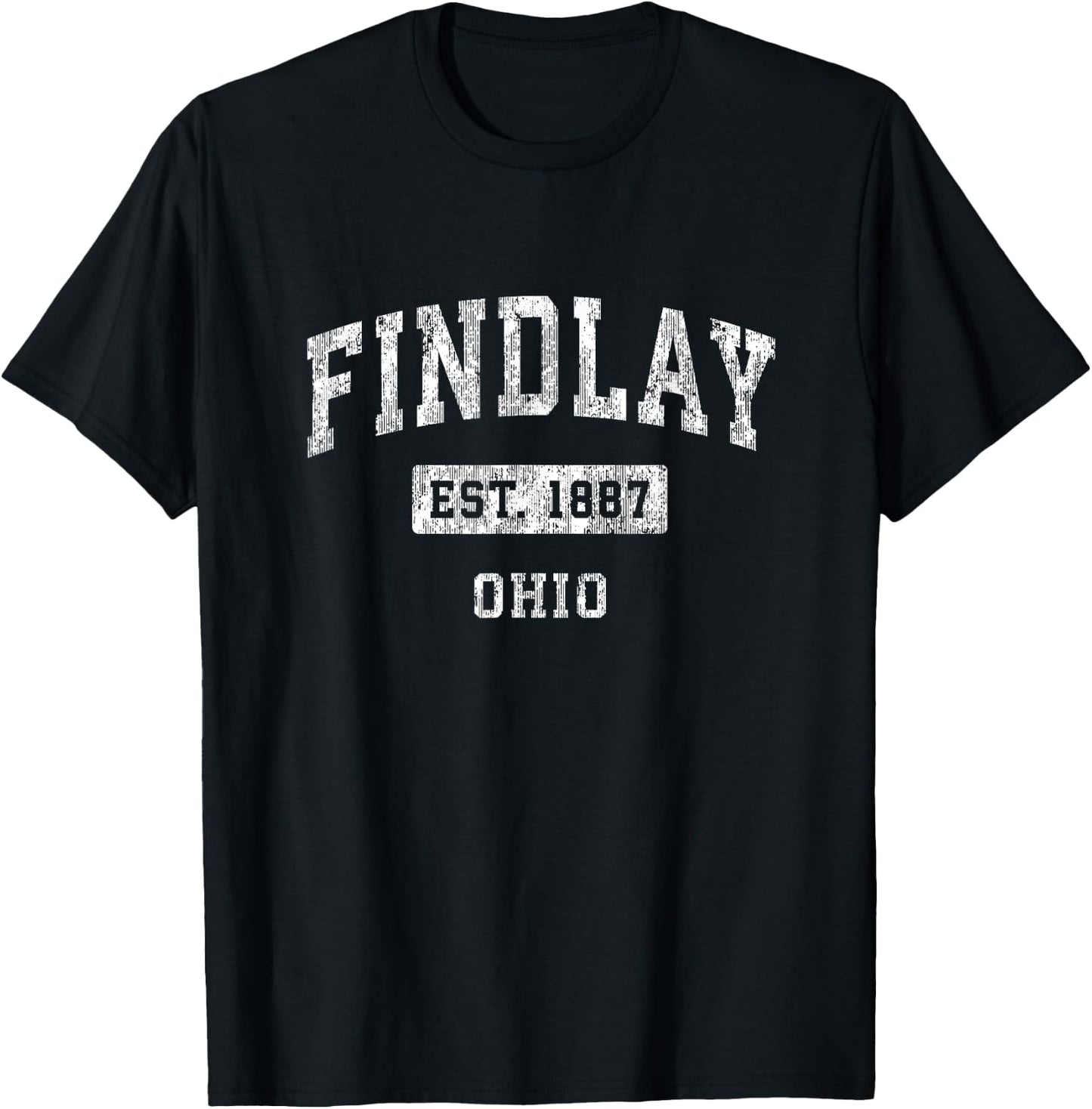 Findlay Ohio, OH, Vintage-Stil, etabliertes Sportdesign T-Shirt - T-Shirt | Black