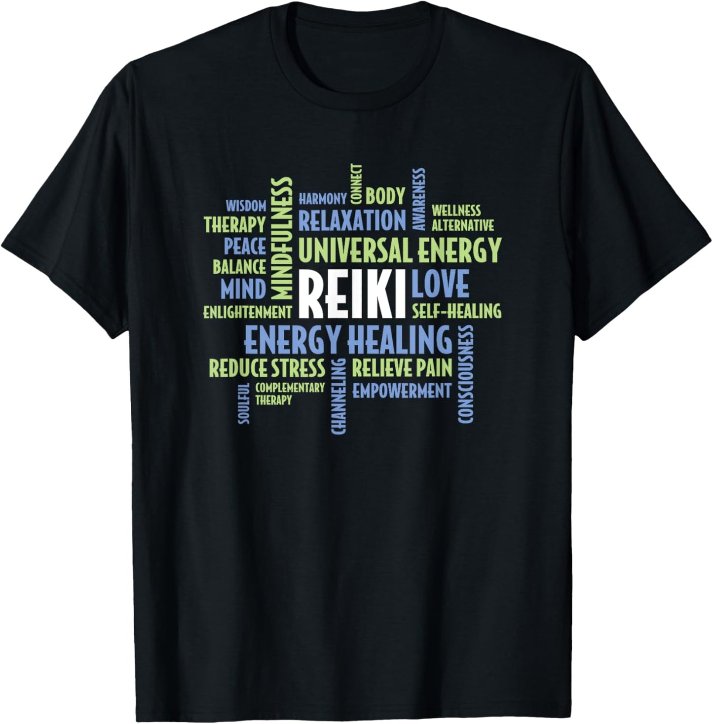 Reiki Word Cloud - Reiki Quotes for Reiki Practitioners T-Shirt - T-Shirt | Black