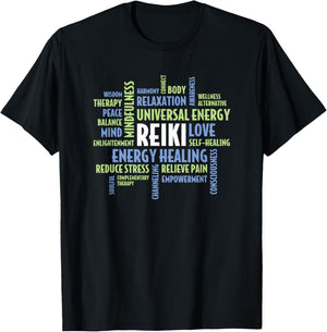 Reiki Word Cloud - Reiki Quotes for Reiki Practitioners T-Shirt - T-Shirt | Black