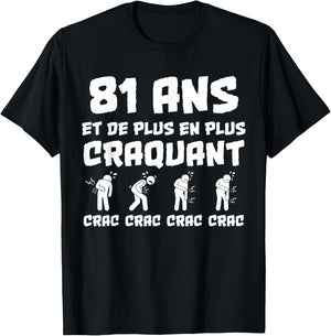 Birthday Gift Man 81 Years Funny T-Shirt - T-Shirt | Black