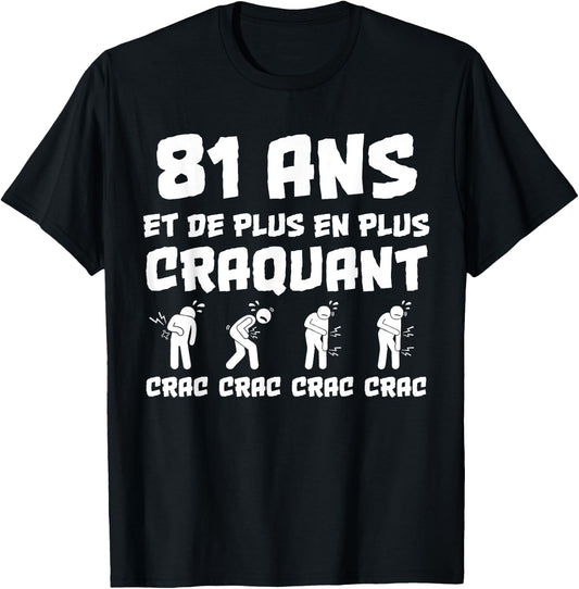 Birthday Gift Man 81 Years Funny T-Shirt - T-Shirt | Black