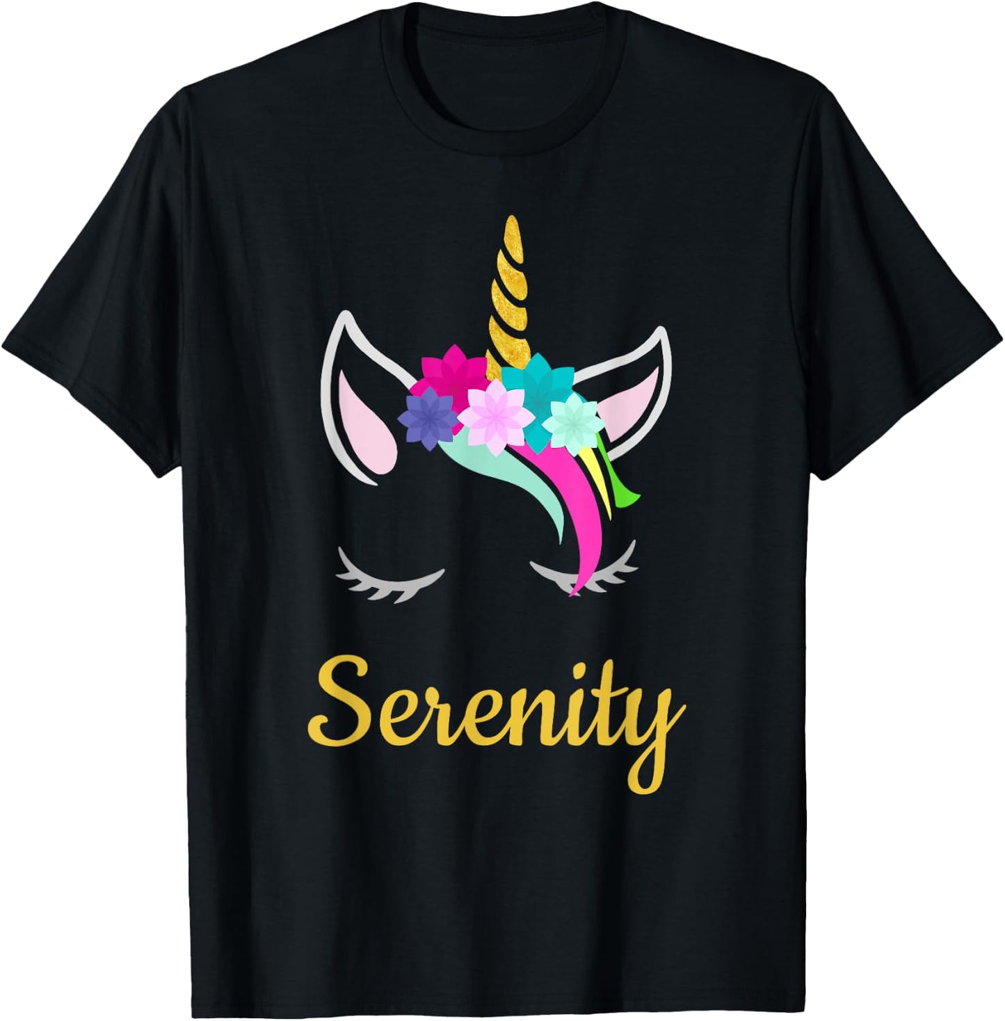 Serenity Dark Unicorn Name T-Shirt - T-Shirt | Black