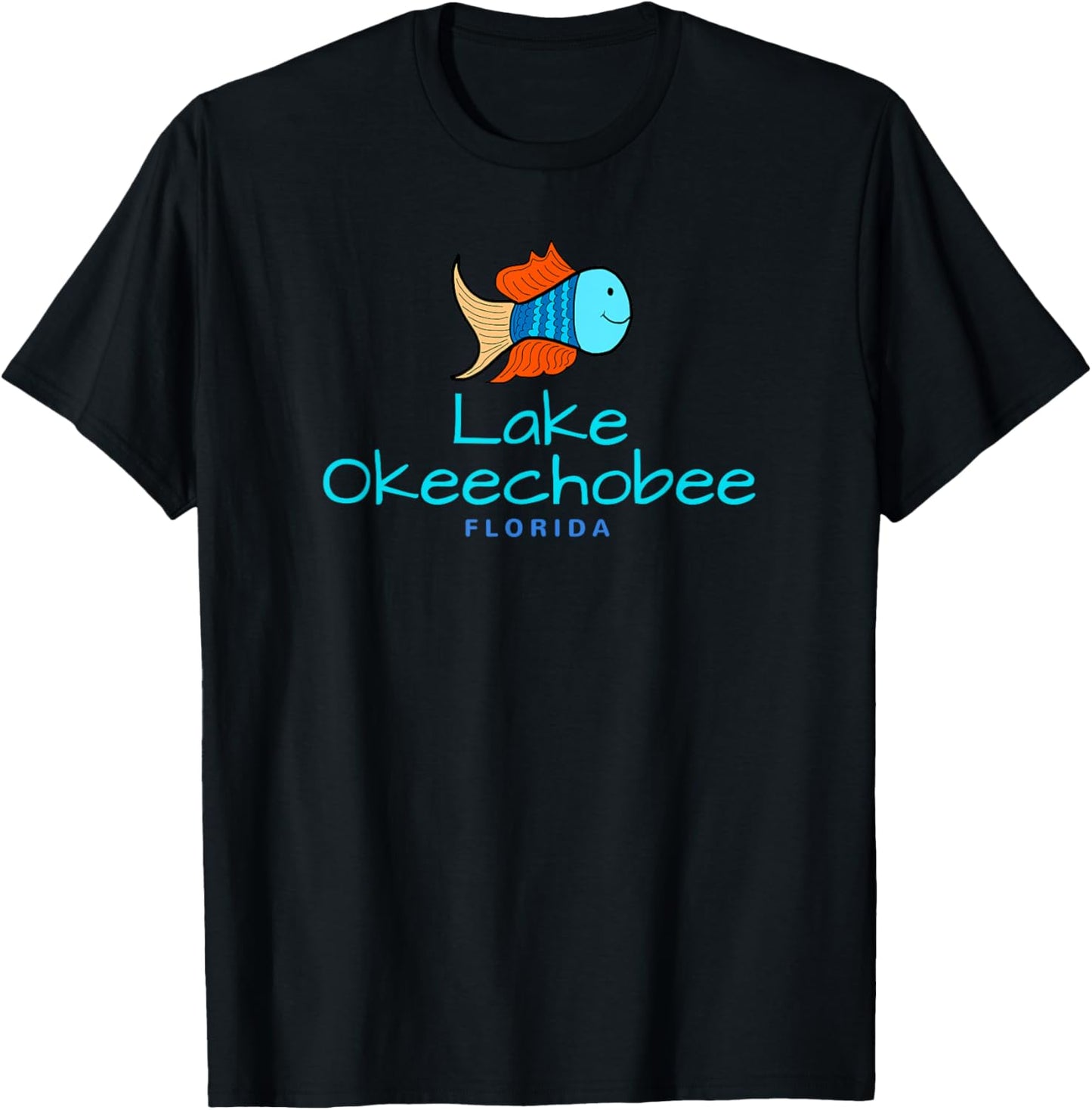 Lake Okeechobee , Florida Fun Cute Fish T-Shirt - T-Shirt | Black