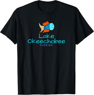 Lake Okeechobee , Florida Fun Cute Fish T-Shirt - T-Shirt | Black