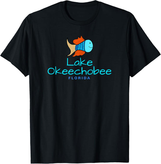 Lake Okeechobee , Florida Fun Cute Fish T-Shirt - T-Shirt | Black